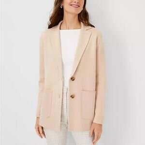 Ann Taylor Cream Knit Blazer